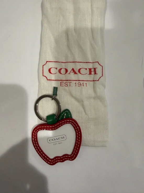 Coach Red and Green Apple Keyring with White Center - Picture 2 of 4